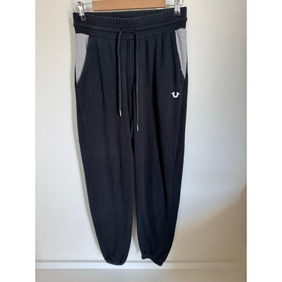 True Religion Men's Sweatpants Black Classic Size Medium Y2K - Picture 1 of 8